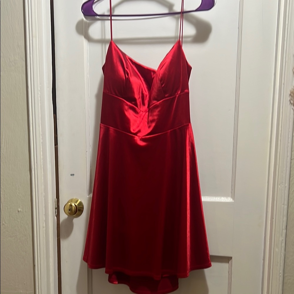 Elegant Red Satin Dress